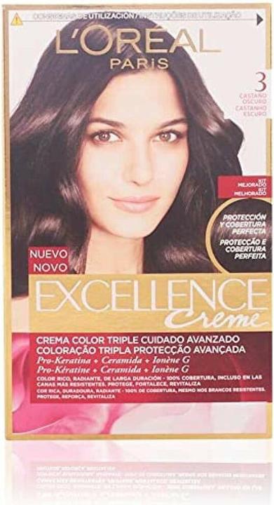 Produktbild L'Oréal Paris EXCELLENCE Creme tinte #3 castaño oscuro (Castaño Dark Brown)