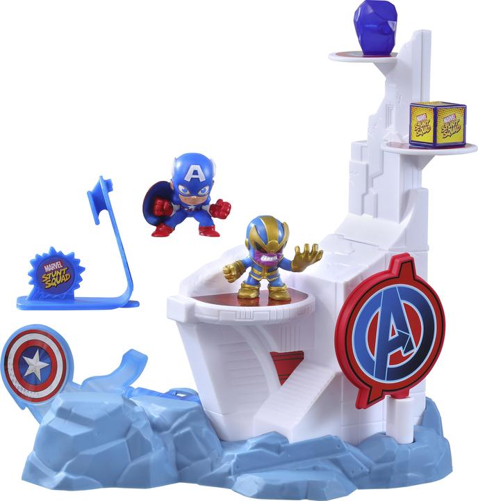 Hasbro Stunt Squad Schmetter-Turm Spielset mit Captain America und Thanos