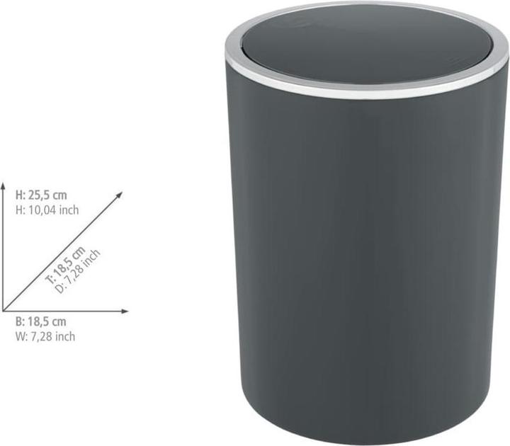 Produktbild Wenko Inca Kosmetikeimer 5,0 l anthrazit (5 l)