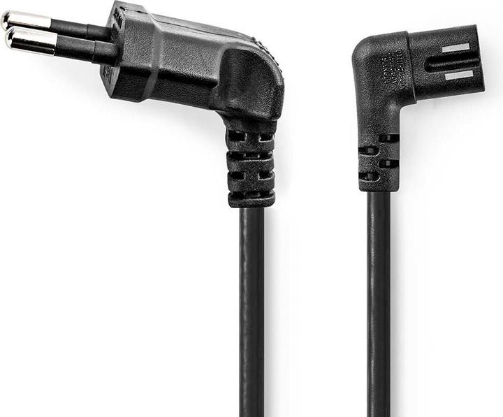 Produktbild Nedis Stromkabel | Euro Männlich | IEC-320-C7 | Abgewinkelt | Links abgewinkelt | Vernickelt | 2.00 (2 m)