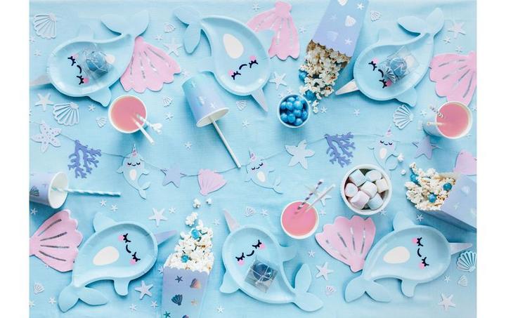 Produktbild Partydeco Girlande Narwal 1 m, Blau/Rosa/Violett