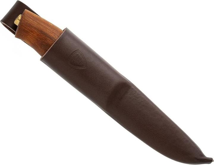 Produktbild Helle Gürtelmesser Skog, Dreilagenstahl, Buchenholzgriff, Lederscheide (7.60 cm)