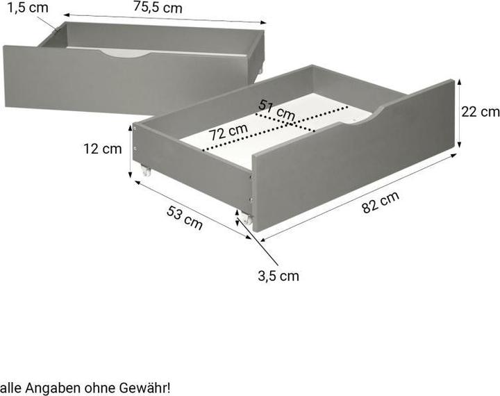 Produktbild Homestyle4u Palettenbett mit Bettkästen & Matratze (90 x 200 cm)