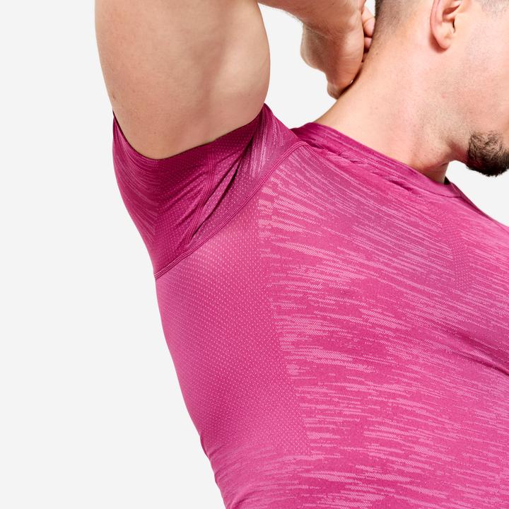 Image du produit Domyos Kompressionsshirt Herren atmungsaktiv Rundhals - lila (M)