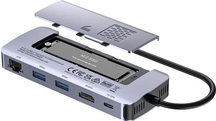 Actual product image Unitek AKTYWNY HUB USB-C 10GBPS M.2 HDMI PD 100W (USB-C, 5 Ports)