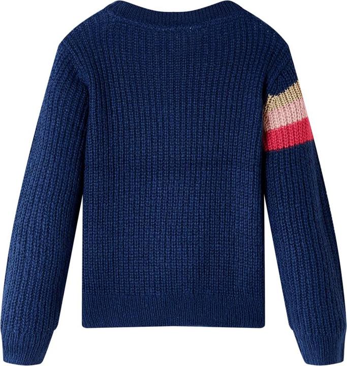 Actual product image VidaXL Kids jumper knitted navy blue 140,Material: 67 (140)