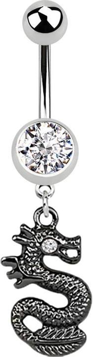 Immagine prodotto Star Piercing Banana in argento con ciondolo drago nero in argento (Acciaio chirurgico 316L, senza ottone)
