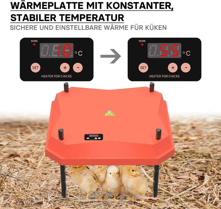 Produktbild Fudajo 35x35cm Küken-Wärmeplatte Temperaturregler 25W Heizplatte Kükenaufzucht (50 W)