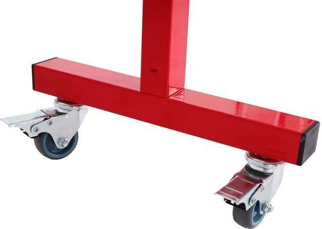 Actual product image Mendler Aluminium barrier grille HWC-B34, with castors, extendable 110x60-500cm - red-white