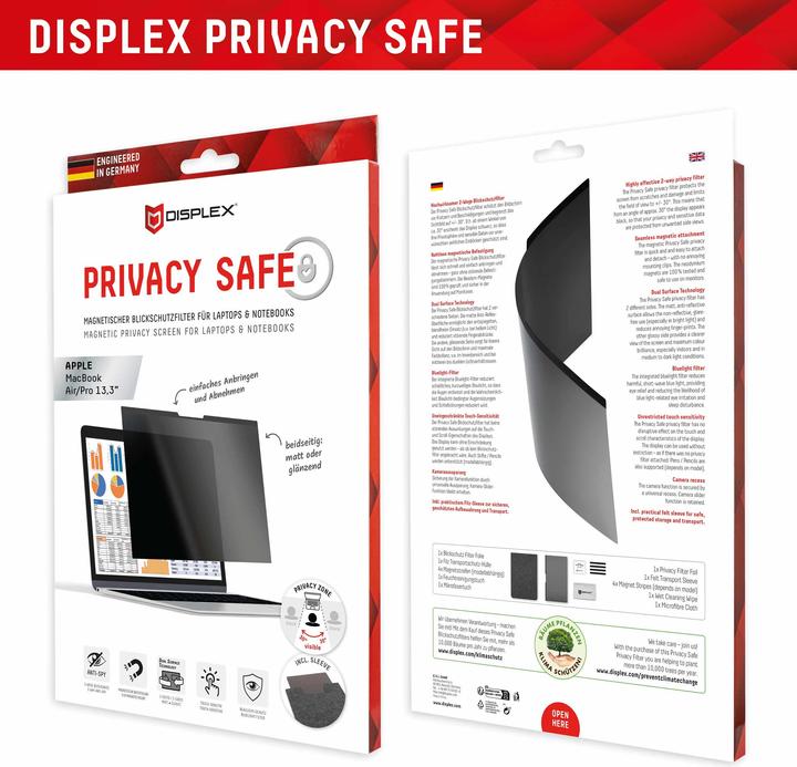 Produktbild Displex Privacy Safe, Laptop Blickschutzfilter (13.30", 16 : 10)