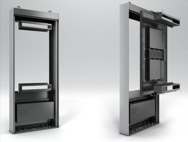 Image du produit DSS Stèle d'extérieur Portrait, écran 75", aluminium