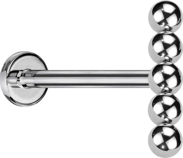 Star Piercing Micro Labret Innengewinde silber drei Blumen Kristalle pink (Chirurgenstahl 316L, Titan G23ohne Messing)