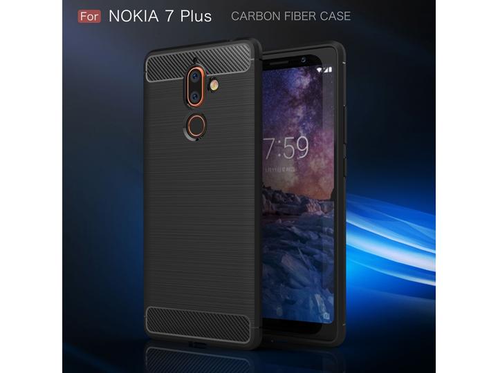 Immagine prodotto Screenguard Nokia 7 Plus Cover Carbon Brushed Soft TPU (Nokia 7 Plus)