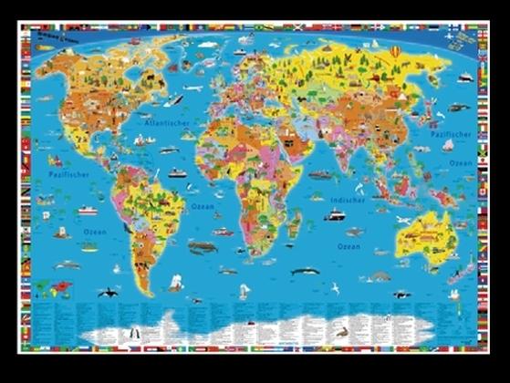 Actual product image Illustrated political world map