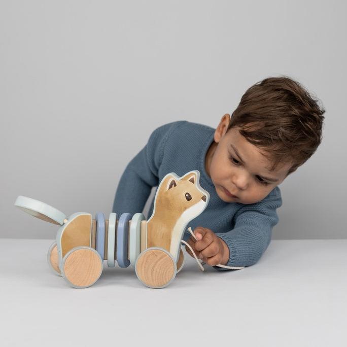 Actual product image Little Dutch Forest Friends fox pull-along toy