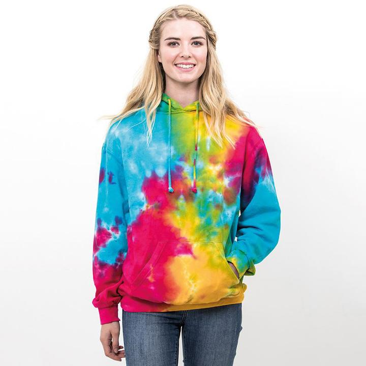 Produktbild Colortone Kvinnor Rainbow Hoodie Kapuzenpullover BatikOptik (S)
