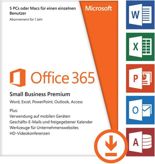 Produktbild Microsoft Office 365 Small Business Premium (5 User, 12 Monate)
