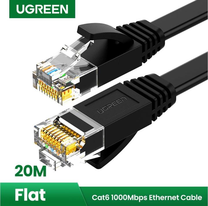 Produktbild Ugreen Flachband RJ45 LAN Ethernet Cat6 UTP 1 Gbit (U/UTP, CAT6, 20 m)