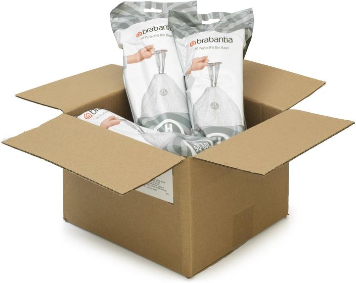 Brabantia PerfectFit Vuilniszakken - 50/60 l - Code H - 6 rollen x 20 stuks (120 x, 60 l)