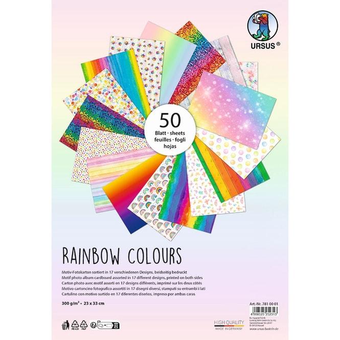 Image du produit Ursus Collection de cartons photo à motifs "Rainbow (300 g/m², 50 x)
