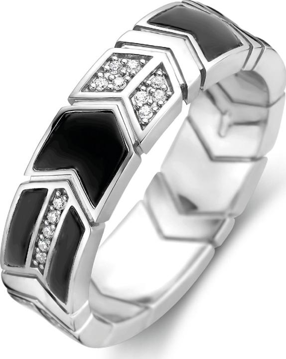 Produktbild Ti Sento Milano Ring mit Onyx und Zirkonia 12202BO (56, 925 Silber)