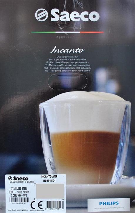 Actual product image Saeco Incanto Cappucinatore HD8914/01