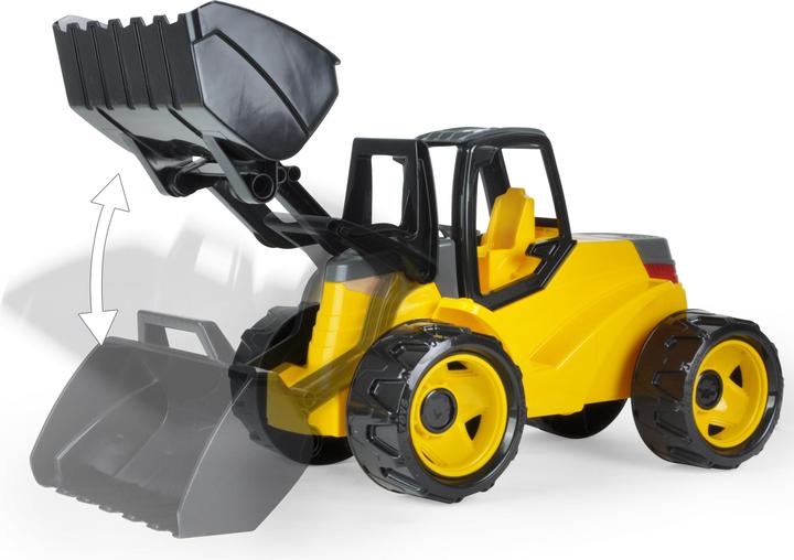 Actual product image Lena Yellow and black bulldozer, loose in gray cardboard
