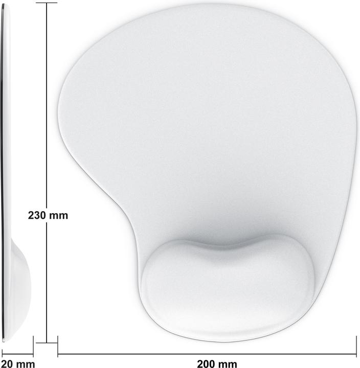 Actual product image CSL Mouse pad with gel cushion & wrist rest, comfort office mouse mat, white (S)