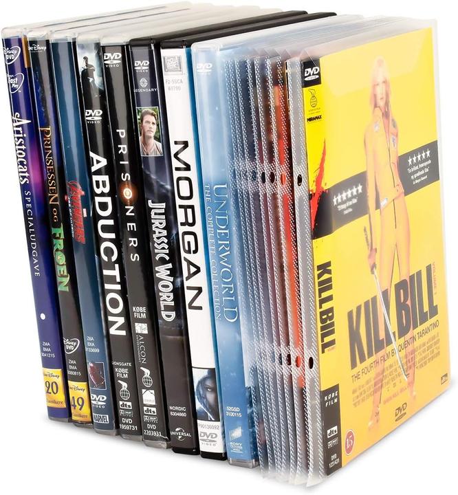 Produktbild DVD Schutzhüllen 162x185mm transparent mit Klappe und Abheftrand VE=100 Stück