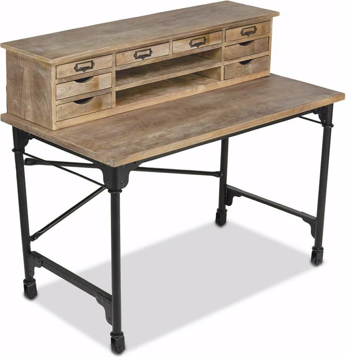 Loberon Schreibtisch Leognan braun/schwarz (117 x 65 x 103 cm)