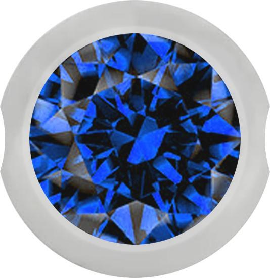 Produktbild Star Piercing Ball Closure Kugel silber mit Kristall dunkelblau (Chirurgenstahl 316L, ohne Messing)