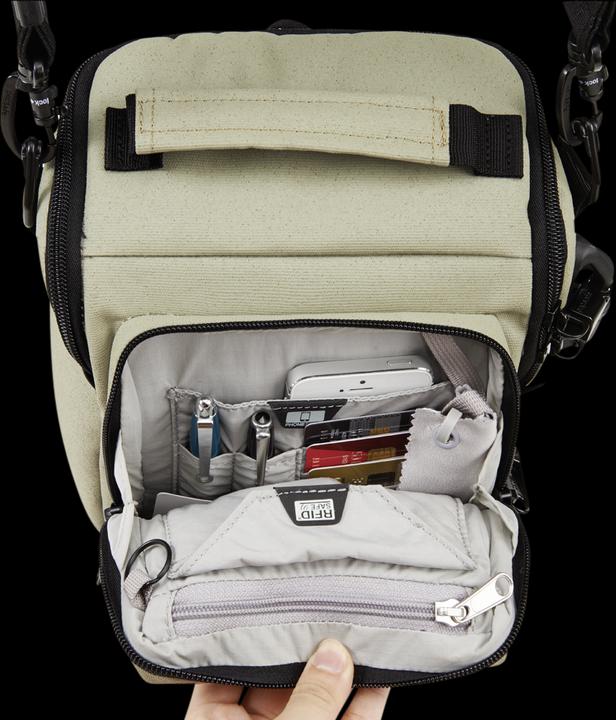 Actual product image Pacsafe Camsafe Z6 Camera & Tablet Case Slate Green (Camera shoulder bag)
