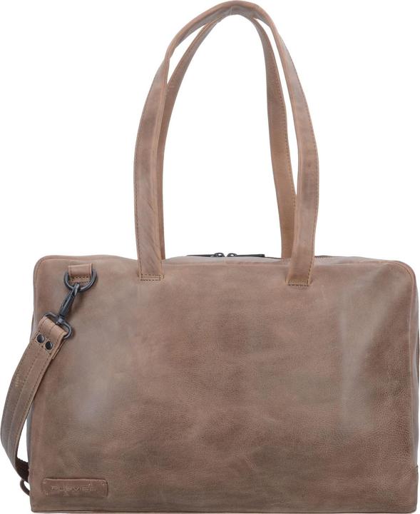 Plevier Pure Schultertasche Leder 43 cm Laptopfach