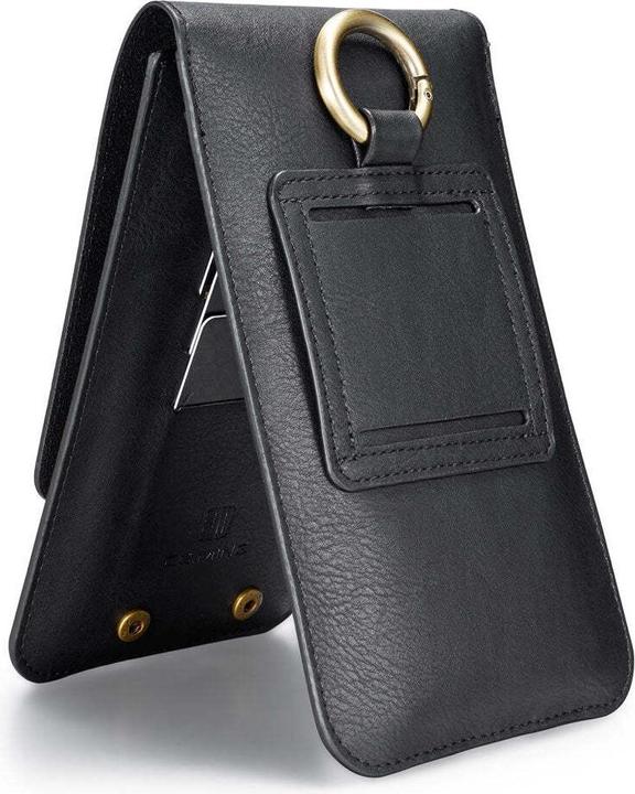 Immagine prodotto Calitron Marsupio da cintura in pelle nera con clip da cintura da 6,5 pollici (Apple iPhone X)
