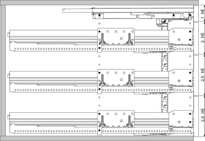 Produktbild Hettich Schreibtischcontainer-Set VAZ mit Silent System 1 HE + 2 HE + 2.5 HE + 2.5 HE