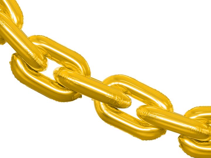 Actual product image Partydeco Foil balloon garland Chain, gold (1 pkt / 14 pc.)
