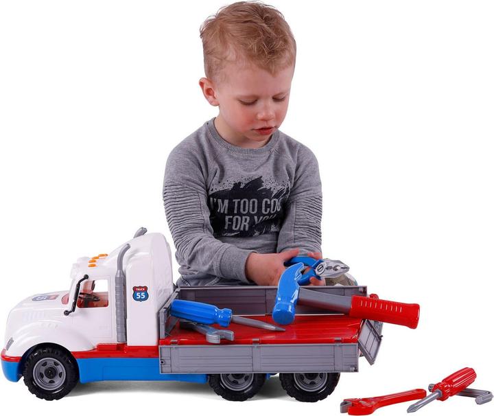 Actual product image Polesie Cavallino Torpedo Truck with 7 tools, scale 1