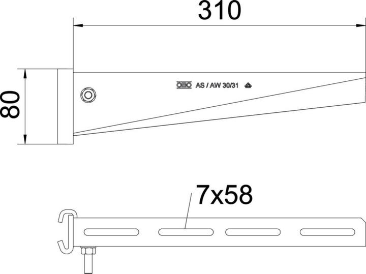 Actual product image OBO Bettermann Vertr Stick arm AS 30 61 FTK LGR (6479611)