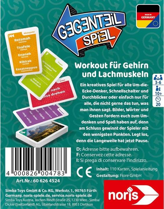 Image du produit Noris Jeu de contrepartie (Allemand)