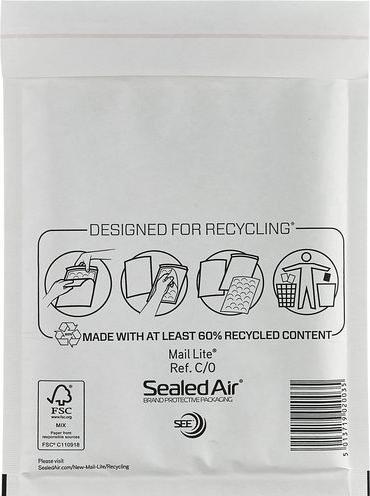 Actual product image Sealed Air Boble envelope Mail Lite, C/0, 150 x 210 mm, pakke a 100 stk. (100 x)
