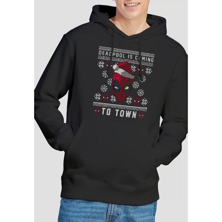Actual product image Deadpool Mens Coming To Town Hoodie (L)