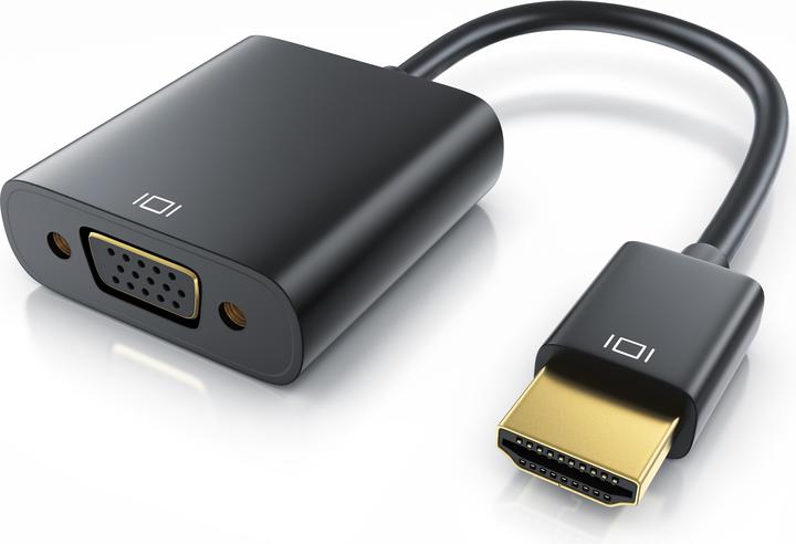 Image du produit CSL Adaptateur HDMI vers VGA, jack 3,5mm audio & vidéo, 10 cm, câble convertisseur 1080p, numérique (VGA, 20 cm)