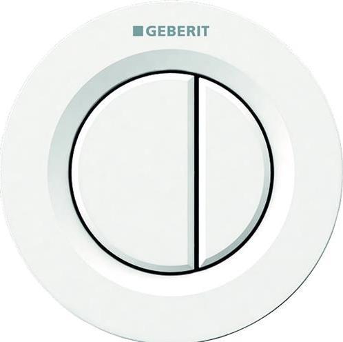 Geberit Fernbetätigung Typ 01 pneumatisch 2-Mengen-Spülung Betätigung bündig weiss alpin 116.042.11.1