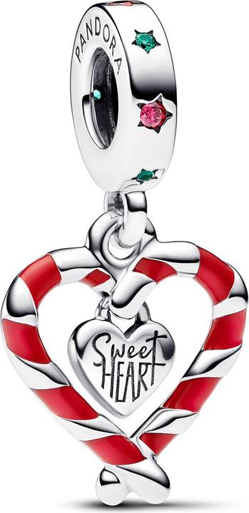 Image du produit Pandora Double canne à sucre Coeur Noël (Argent 925)