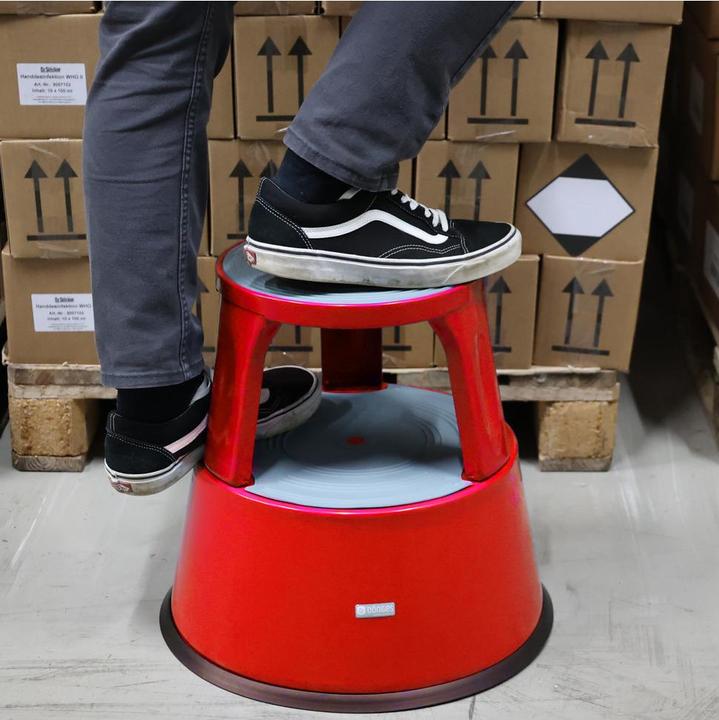 Immagine prodotto Dönges Sgabello a rotelle, metallo, rosso