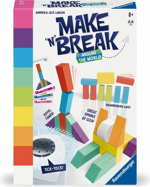 Produktbild Ravensburger 22473 - Make 'n' Break - Around the World - Gesellschaftsspiel für die ganze Familie (Deutsch, Französisch, Italienisch)
