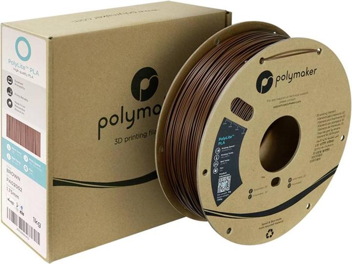 Actual product image Polymaker PolyLite PLA (PLA, 1.75 mm, 1000 g, Brown)