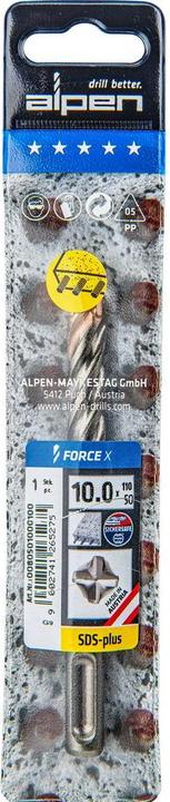 Produktbild Alpen SDSplus Hammerbohrer FORCE Schneiden (10 mm)