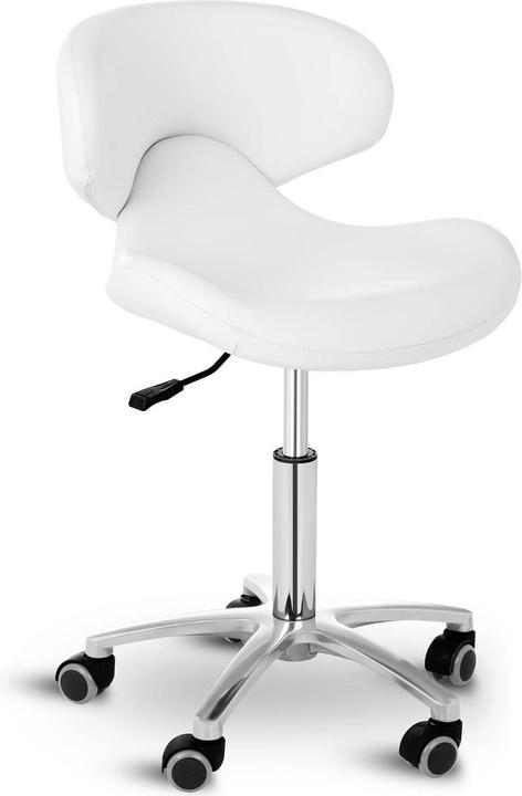 Produktbild Physa Rollhocker Mit Lehne Arbeitshocker Drehhocker Praxishocker Gasfeder Weiss 150 Kg