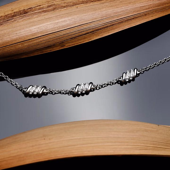 Actual product image Morellato Charming Steel Bracelet with Torchon Crystals SAWZ06 (19 cm, Stainless steel)